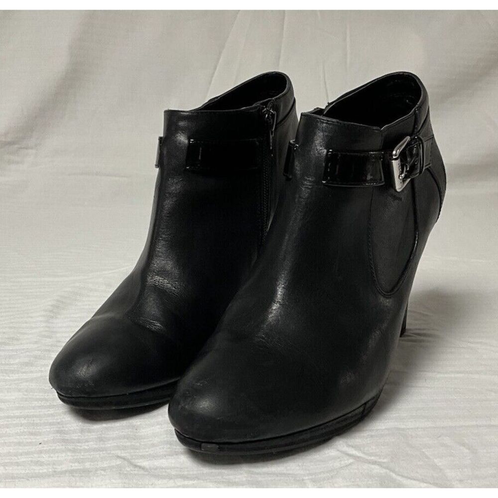 LAUREN RALPH LAUREN, MALEAH, Woman's Leather Ankle Boots Black, Buckles Size10 B